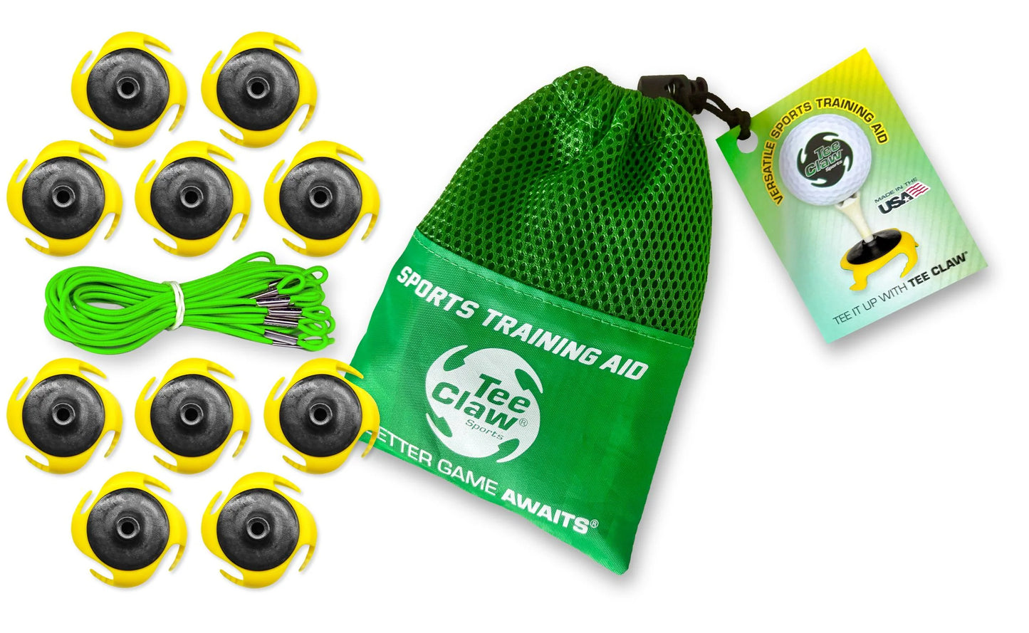 Tee Claw Yellow and Black - 10 pack